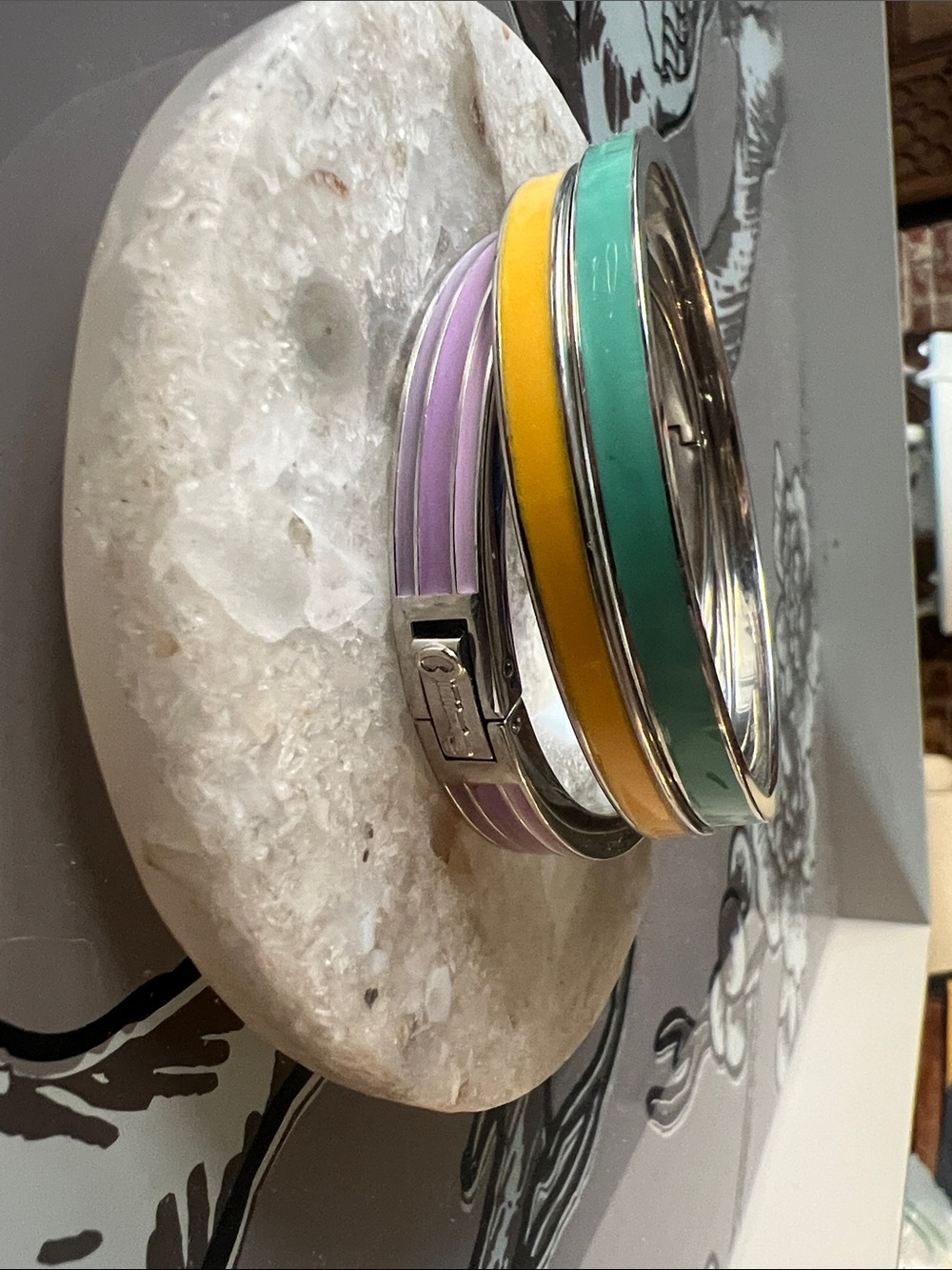 Colorful Fossil Bangle Stack - Picture 4 of 4